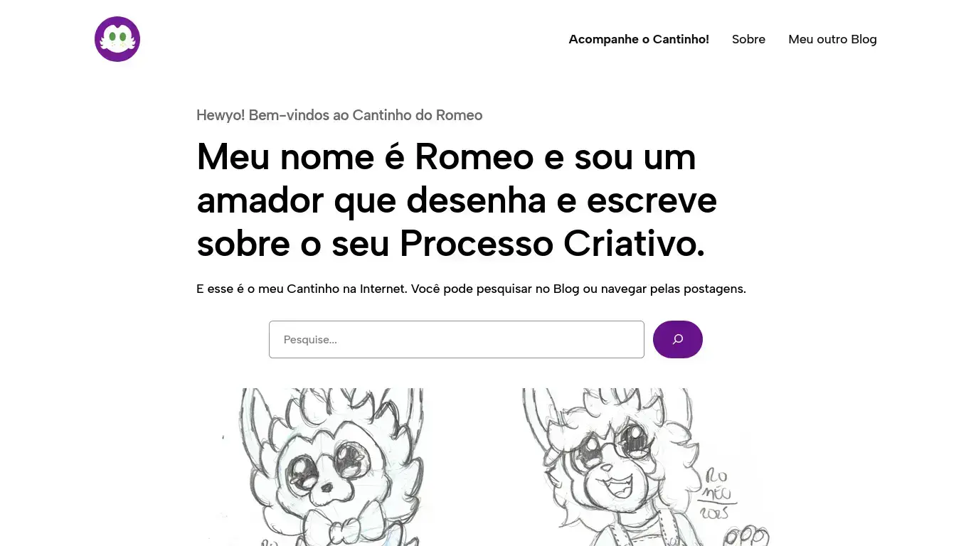 Assim é o Cantinho do Romeo no Wordpress Assim é o Cantinho do Romeo no Wordpress