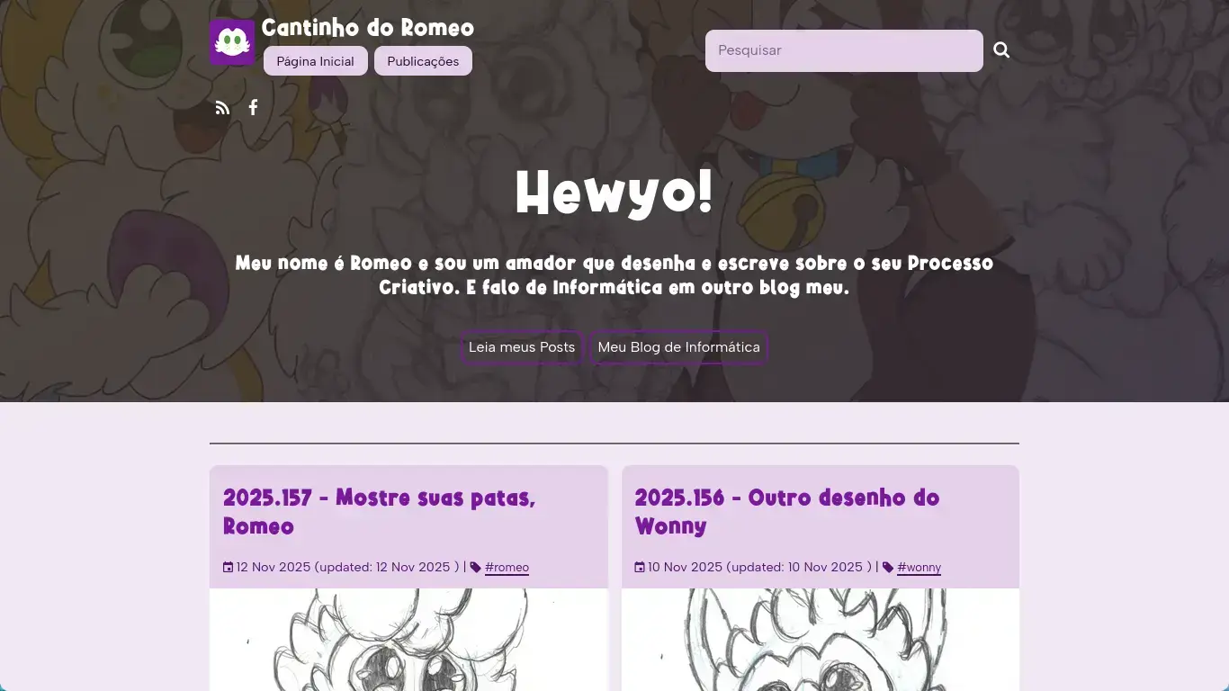 Assim ficou o Cantinho do Romeo com a Capa. Eu adorei isso. Assim ficou o Cantinho do Romeo com a Capa. Eu adorei isso.