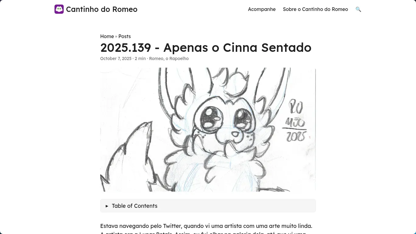A paǵina de um Post do Cantinho do Romeo no Hugo com o tema PaperMod A paǵina de um Post do Cantinho do Romeo no Hugo com o tema PaperMod