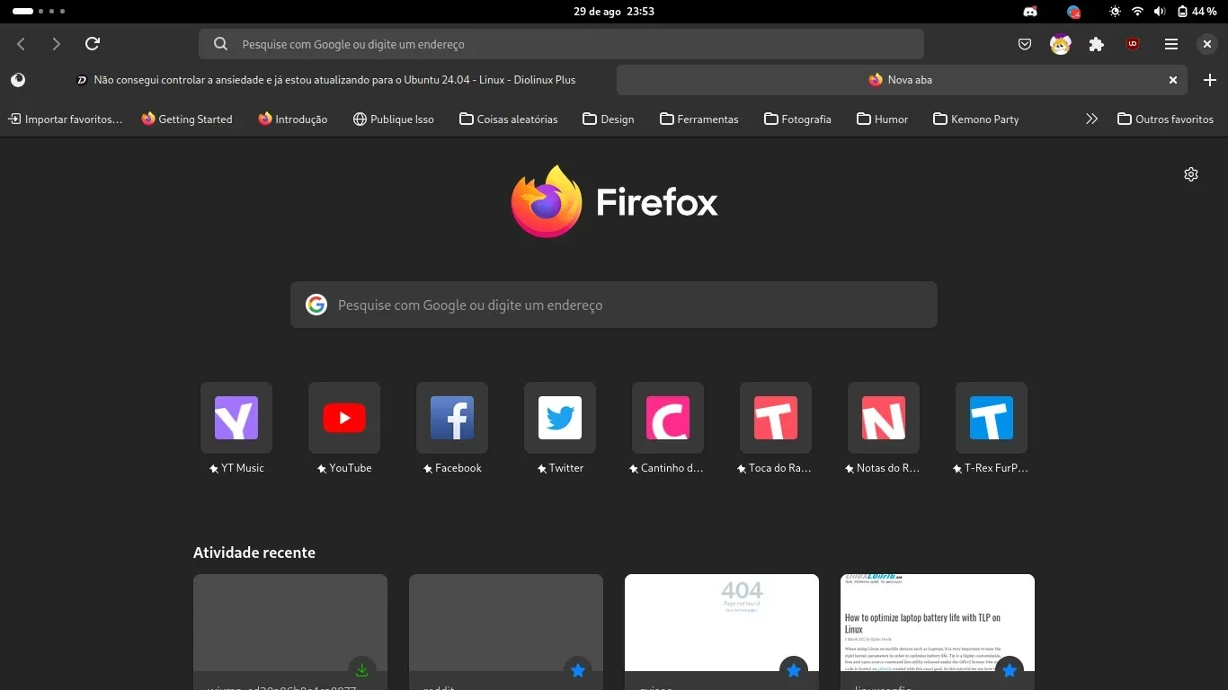 Firefox com a Header Bar do Gnome. Fica bem bonito Firefox com a Header Bar do Gnome. Fica bem bonito
