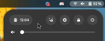Uma pequena mudança, mas que é bem útil: O tempo restante nas Configurações Rápidas do Gnome Uma pequena mudança, mas que é bem útil: O tempo restante nas Configurações Rápidas do Gnome