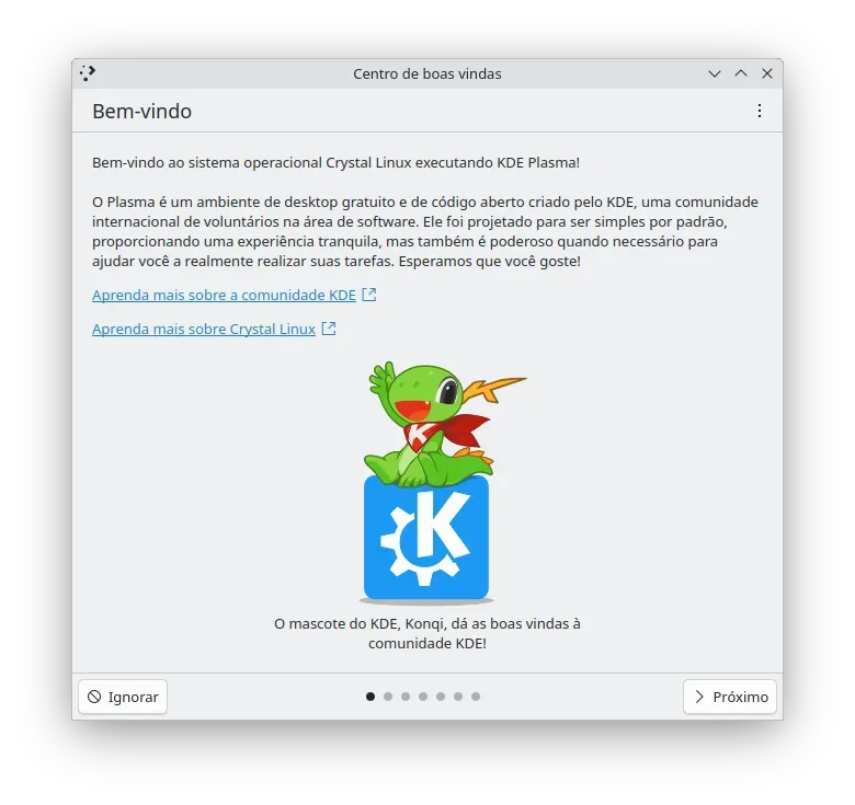 Um início bem simpático para o Assistente do KDE Um início bem simpático para o Assistente do KDE