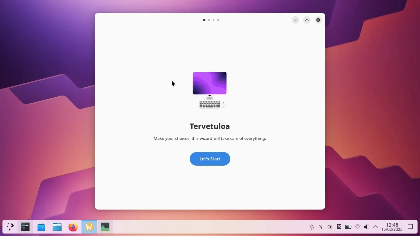 O início do Assistente do Crystal e dá pra ver o quanto os Aplicativos em GTK4 destoam muito do Plasma O início do Assistente do Crystal e dá pra ver o quanto os Aplicativos em GTK4 destoam muito do Plasma