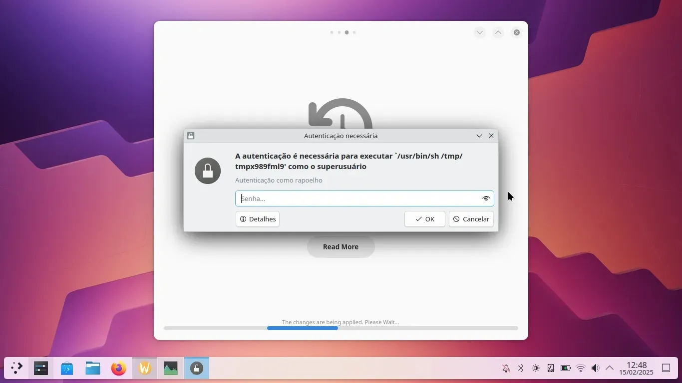 Senha para Aplicar as Alterações Senha para Aplicar as Alterações