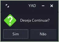 Diálogo para confirmar se o Loop irá continuar Diálogo para confirmar se o Loop irá continuar