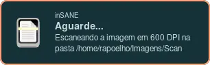 Notificação do inSANE enquanto ele está escaneando alguma imagem Notificação do inSANE enquanto ele está escaneando alguma imagem
