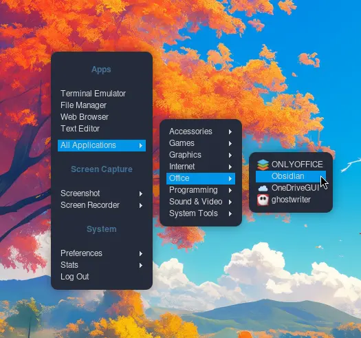 Essa é a forma normal de se abrir um aplicativo no Openbox Essa é a forma normal de se abrir um aplicativo no Openbox