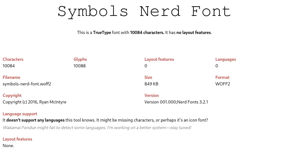 A Symbols Nerd Font com mais de dez mil caracteres A Symbols Nerd Font com mais de dez mil caracteres