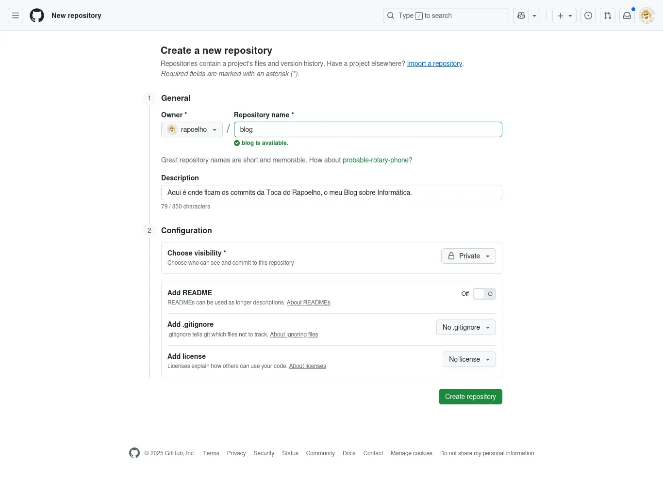 Configurando o Repositório do Github Configurando o Repositório do Github