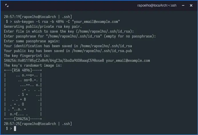 Criando a chave SSH que será usada no Github Criando a chave SSH que será usada no Github