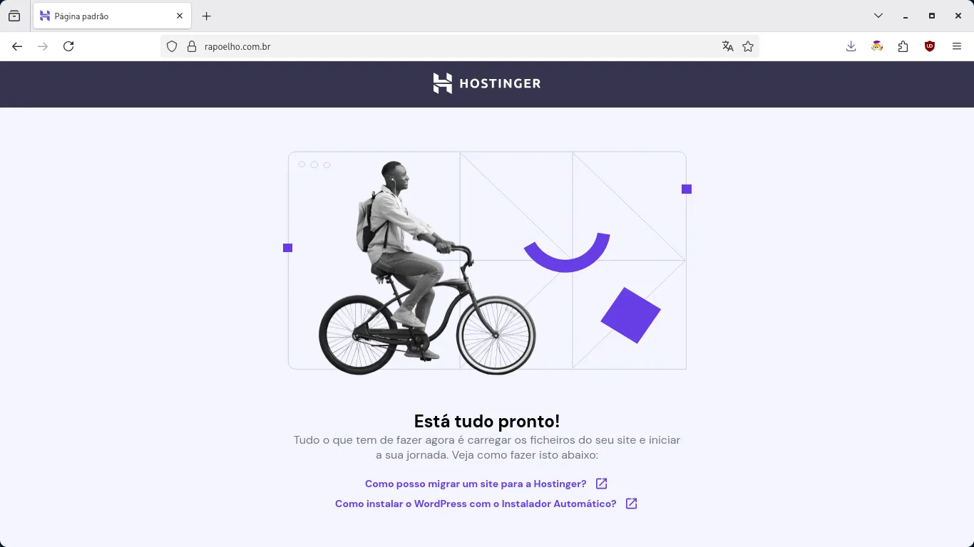 Bem, agora temos um site vazio para usar. Bem, agora temos um site vazio para usar.