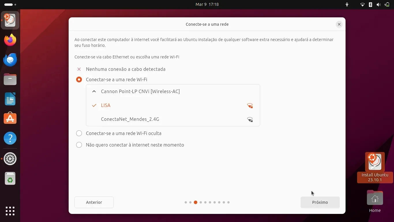 Conectando à Internet, mesmo que eu já estivesse conectado Conectando à Internet, mesmo que eu já estivesse conectado