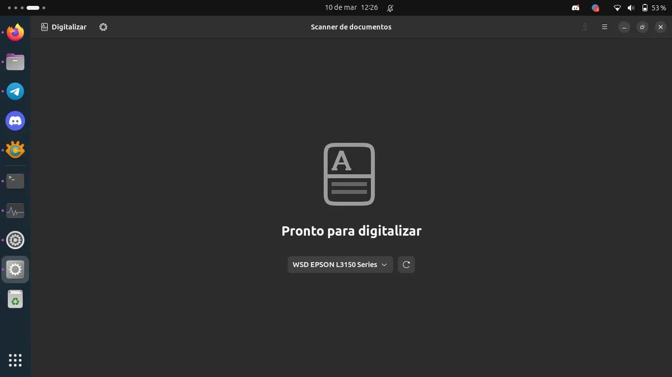 Simple Scan reconhecendo a minha Impressora... Simple Scan reconhecendo a minha Impressora…
