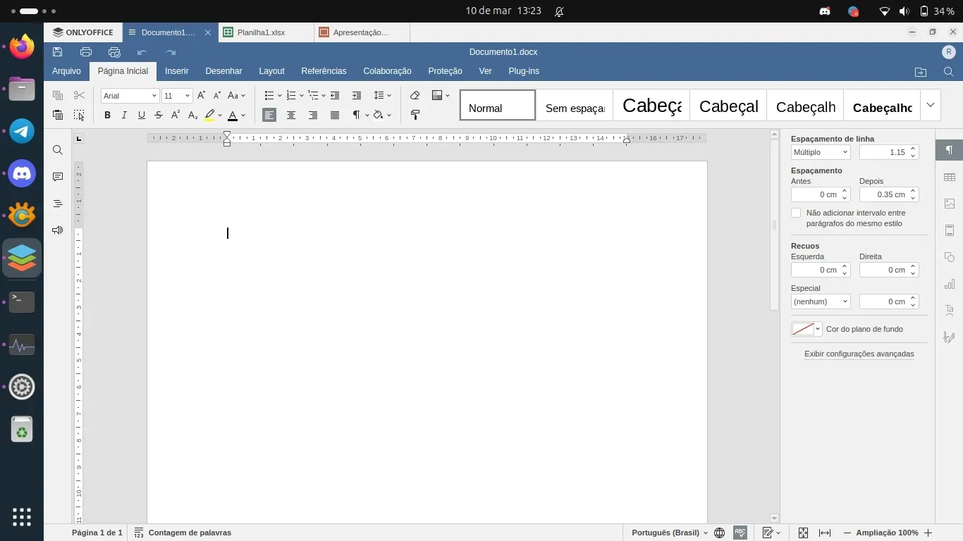 Editor de Texto do OnlyOffice Editor de Texto do OnlyOffice