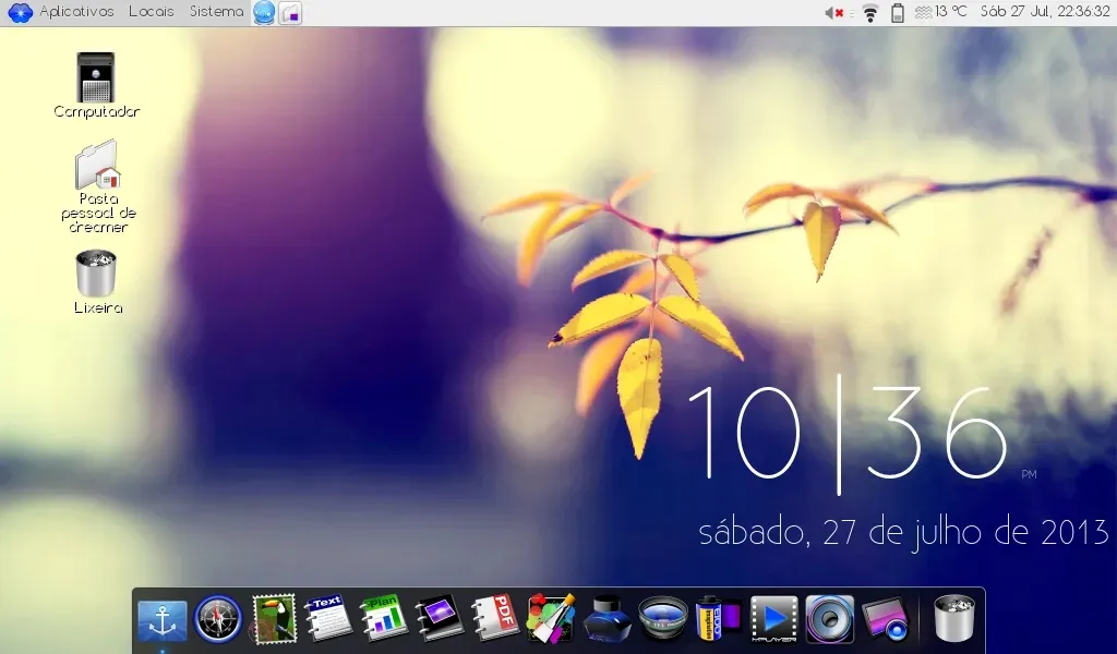 Captura do meu Debian com o MATE, lá pelos idos de 2013 Captura do meu Debian com o MATE, lá pelos idos de 2013