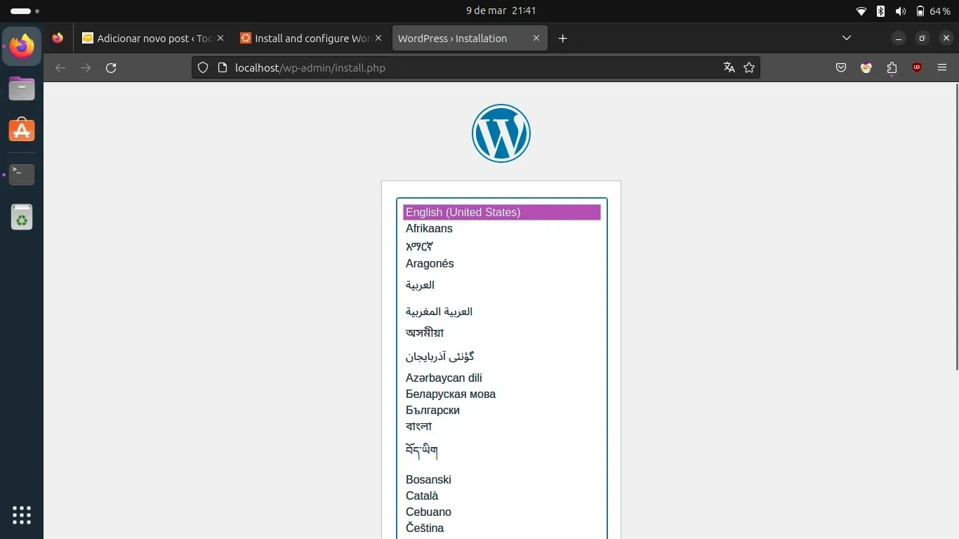 Escolhendo o Idioma do Wordpress Escolhendo o Idioma do Wordpress